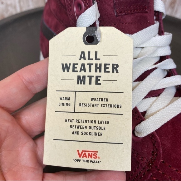 Vans Sk8-Hi Mte Suede Leather Sneakers Biking Red Chocolate Torte Size 7.5 - Picture 13 of 14